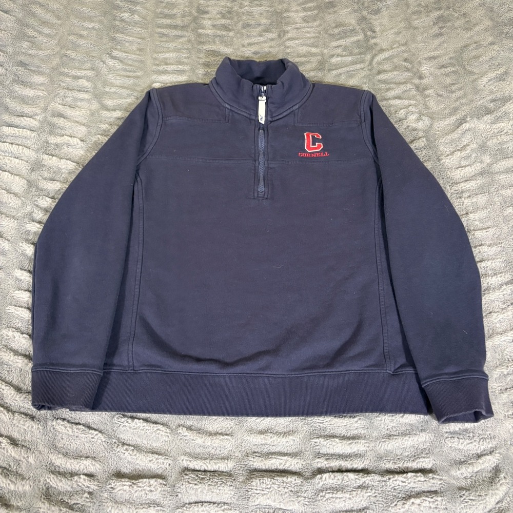 Vineyard Vines Cornell University 1/4 Zip Pullover Navy Blue Mens Large AT575